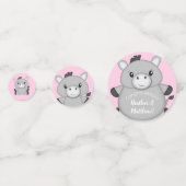 Donkey Baby shower Roze Confetti (Achterkanten)