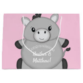 Donkey Baby shower Roze Groot Cadeauzakje (Voorkant)