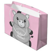 Donkey Baby shower Roze Groot Cadeauzakje (Achterkant Gekanteld)