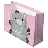 Donkey Baby shower Roze Groot Cadeauzakje (Voorkant Gekanteld)