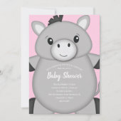 Donkey Baby shower Roze Kaart (Voorkant)