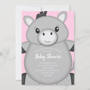 Donkey Baby shower Roze Kaart