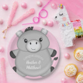 Donkey Baby shower Roze Papieren Bordje (Feest)