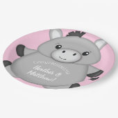 Donkey Baby shower Roze Papieren Bordje (Gekanteld)