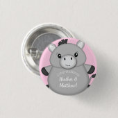 Donkey Baby shower Roze Ronde Button 3,2 Cm (Voorkant /achterkant)