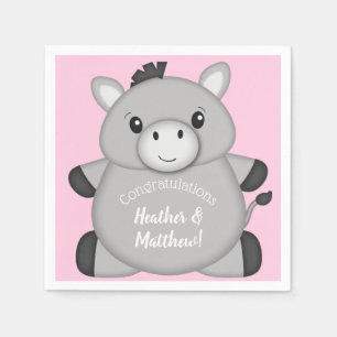 Donkey Baby shower Roze Servet