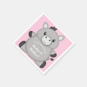 Donkey Baby shower Roze Servet (Hoek)