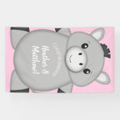 Donkey Baby shower Roze Spandoek (Horizontaal)
