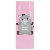 Donkey Baby shower Roze Wijn Cadeautas (Achterkant)