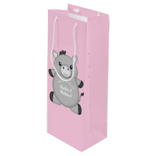 Donkey Baby shower Roze Wijn Cadeautas