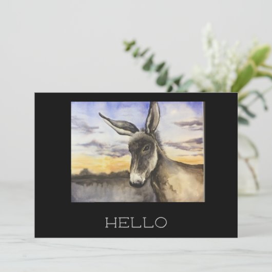 Donkey Bedankkaart (Staand voorkant)