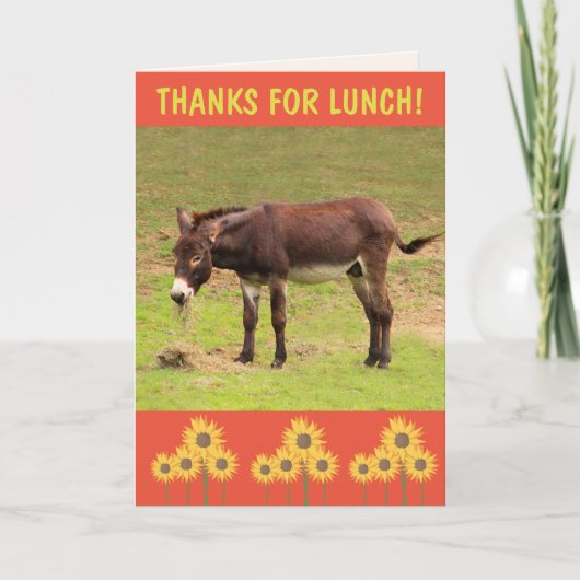 Donkey Bedankt voor Lunch Hartelijk dank Kaart (Voorkant)