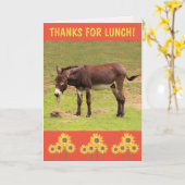 Donkey Bedankt voor Lunch Hartelijk dank Kaart (Gele Bloem)