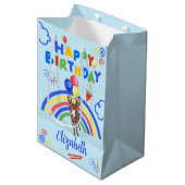 Donkey Birthday Gift Bag in Blue Medium Cadeauzakje (Voorkant Gekanteld)