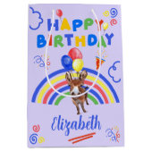 Donkey Birthday Gift Bag in Purple Medium Cadeauzakje (Voorkant)