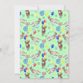 Donkey Birthday Invitation in Green Kaart (Achterkant)