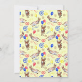 Donkey Birthday Invitation in Yellow Kaart (Achterkant)