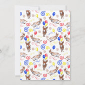 Donkey Birthday Invitation White Kaart (Achterkant)