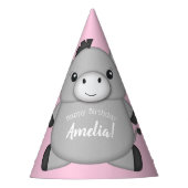 Donkey Birthday Party roze Feesthoedjes (Voorkant)