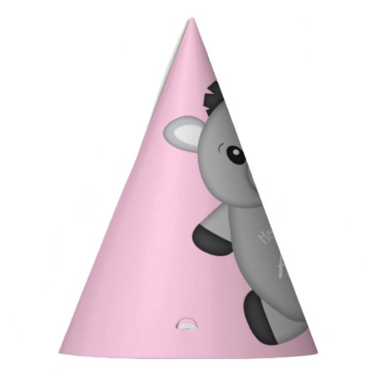 Donkey Birthday Party roze Feesthoedjes (Links)