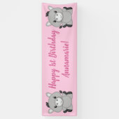 Donkey Birthday Party Spandoek (Verticaal)