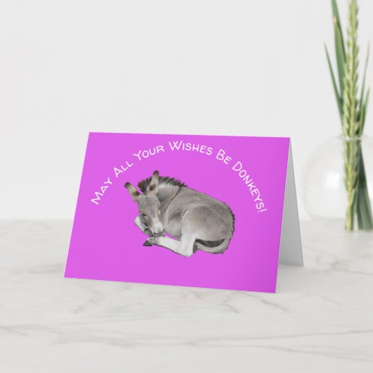 Donkey Birthday Wish Kaart (Voorkant)