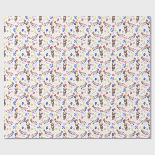 Donkey Birthday Wrapping Paper Cadeaupapier (Vlak)