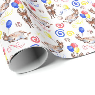 Donkey Birthday Wrapping Paper Cadeaupapier