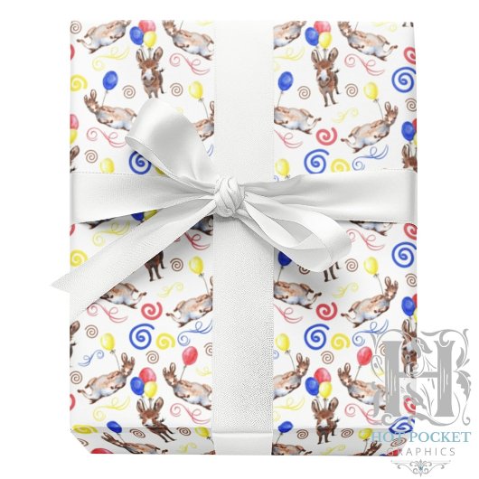 Donkey Birthday Wrapping Paper Cadeaupapier