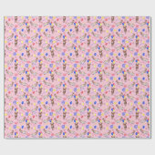 Donkey Birthday Wrapping Paper in Pink Cadeaupapier (Vlak)