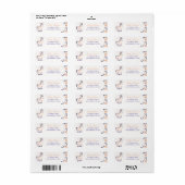 Donkey Boho Perzik Lavendel Floral Design - Etiket (Full Sheet)