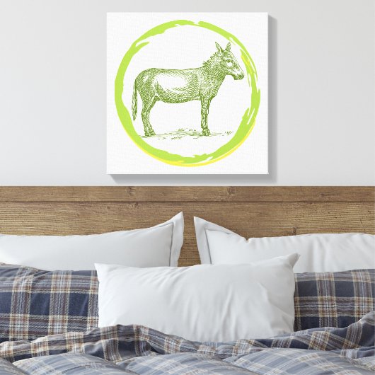  Donkey Canvas Afdruk (Insitu (Slaapkamer))