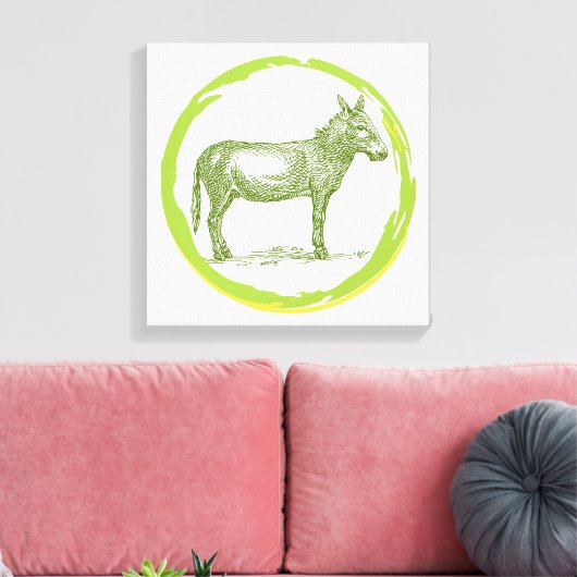  Donkey Canvas Afdruk (Insitu (Woonkamer))