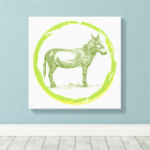  Donkey Canvas Afdruk (Insitu (Houten vloer))