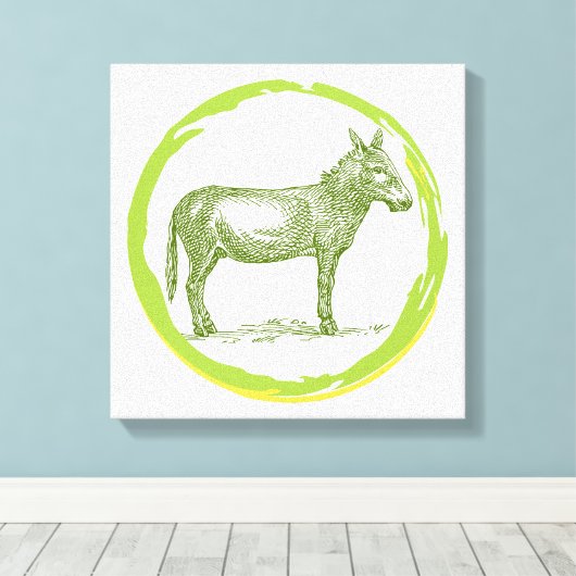  Donkey Canvas Afdruk (Insitu (Houten vloer))
