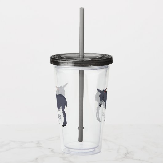 Donkey cartoon illustratie acryl drinkbeker (Rechts)