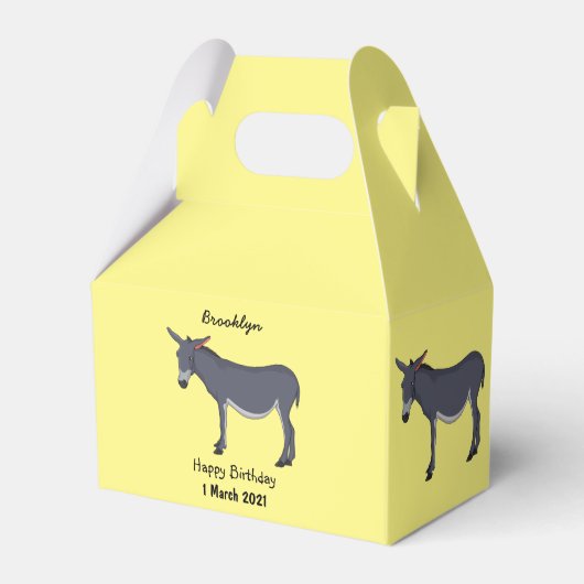 Donkey cartoon illustratie bedankdoosjes (Voorkant Zijde)