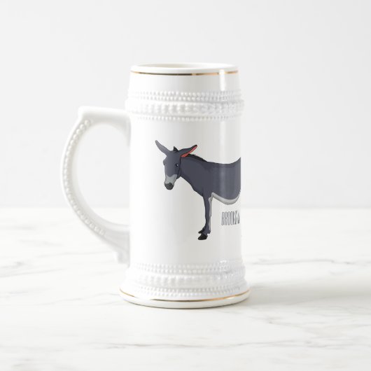 Donkey cartoon illustratie bierpul (Links)