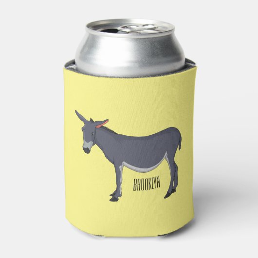 Donkey cartoon illustratie blikjeskoeler (Blikje Voorkant)