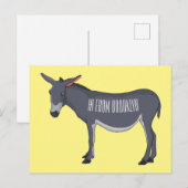 Donkey cartoon illustratie briefkaart (Voorkant / Achterkant)