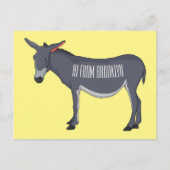 Donkey cartoon illustratie briefkaart (Voorkant)
