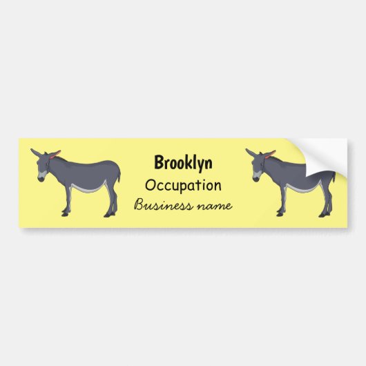 Donkey cartoon illustratie bumpersticker (Voorkant)