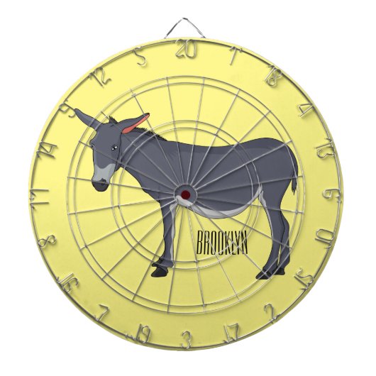 Donkey cartoon illustratie dartbord (Voorkant)