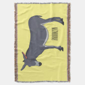 Donkey cartoon illustratie deken (Voorkant Verticaal)