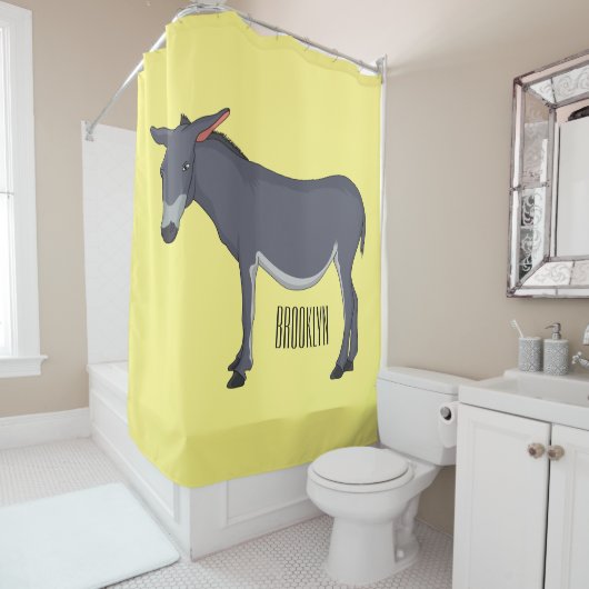 Donkey cartoon illustratie douchegordijn (In situ)