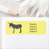 Donkey cartoon illustratie etiket (Insitu)