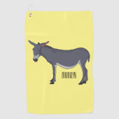 Donkey cartoon illustratie golfhanddoek (Voorkant)