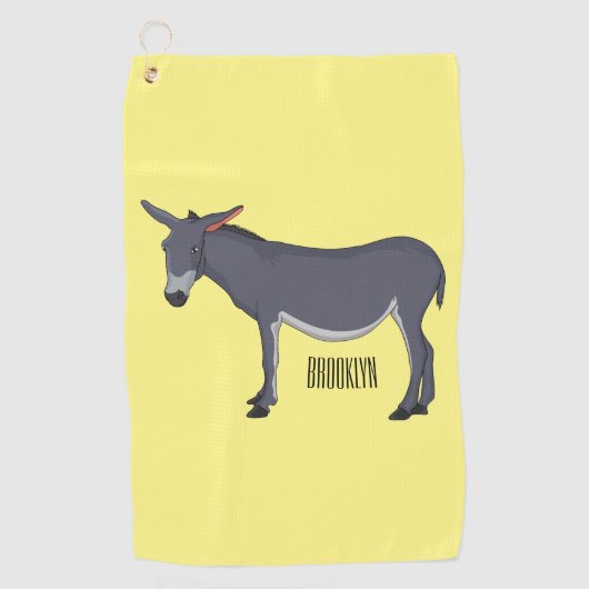 Donkey cartoon illustratie golfhanddoek (Voorkant)