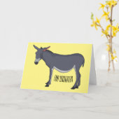 Donkey cartoon illustratie kaart (Gele Bloem)