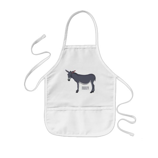 Donkey cartoon illustratie kinder schort (Voorkant)